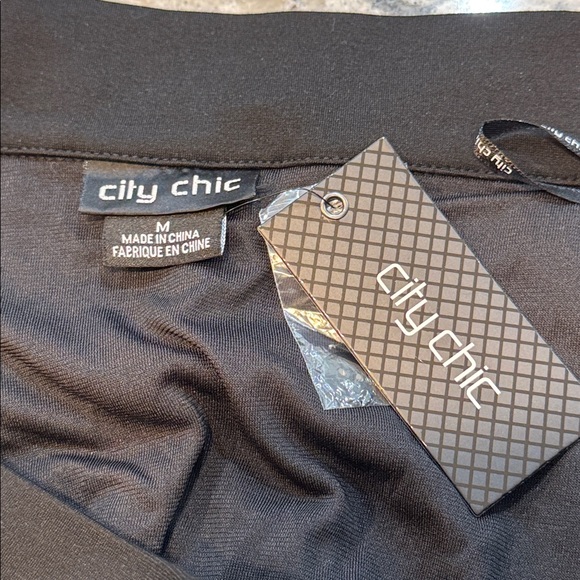City Chic | Ruched Zip Up Draped Skirt in Black Size M Medium 18 - Picture 8 of 15